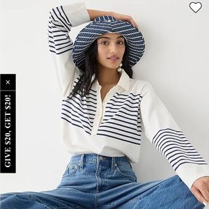 Jcrew Long Sleeve Polo Shirt in Stripe